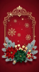 red christmas frame