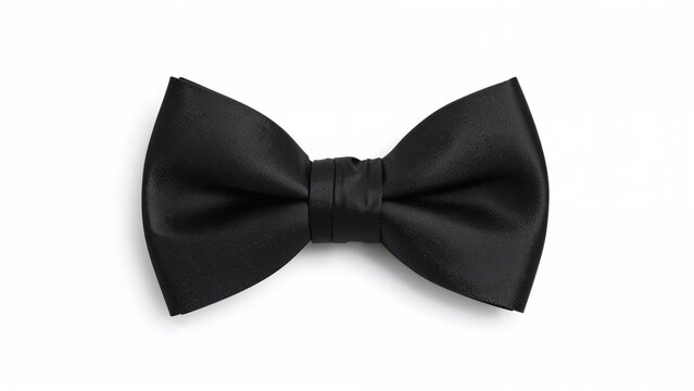 Black bow tie, formal accessory, fashion item, elegant and stylish, suitable for dressy occasions.
