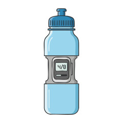 Blue water bottle with tracker for hydration during Dry January challenge  