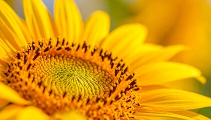 Closeup sunflower golden heart