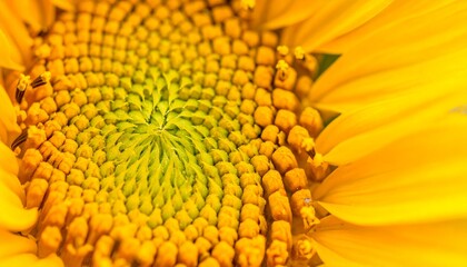 Sunflowers radial core a verdant spiral