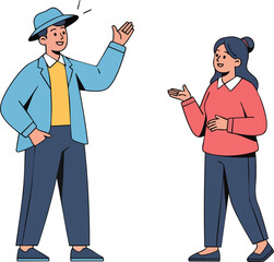 Friendly Interaction Between a Man and a Woman