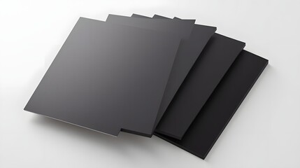 Professional presentation mockups with sleek dark pages for modern designs, ideal for pitch decks, portfolios, and minimalist brand statements