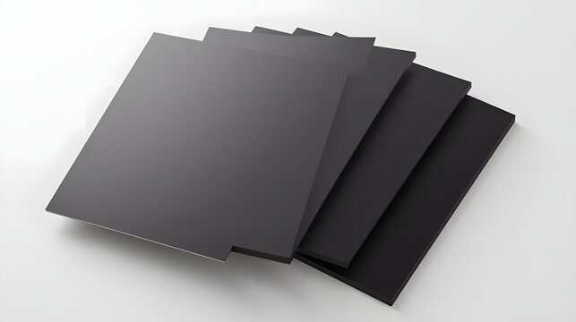 Professional presentation mockups with sleek dark pages for modern designs, ideal for pitch decks, portfolios, and minimalist brand statements