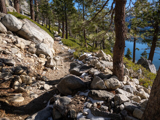 Lake in a snow mountains