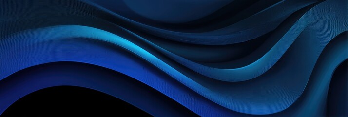 Abstract blue waves with depth and flowing texture, dark to light gradients