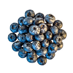 A Pile of Ripe Blueberries Scattered on a Black Background Detailed Macro Shot with Reflective Sparkle and Subtle Blue Hues Highlighting Texture