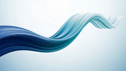 A single ribbon-like wave stretching diagonally across the frame, smooth gradient, clean background