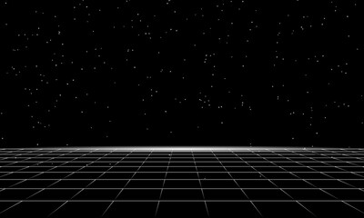 START NEW GAME . pixel art .8 bit game. retro game. for game assets .Retro Futurism Sci-Fi Background. glowing neon grid. and stars from vintage arcade computer games