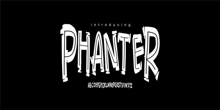Phanter font is A tribal primitive display font with raw angular shapes inspired by indigenous symbols and ancient cultural lettering.