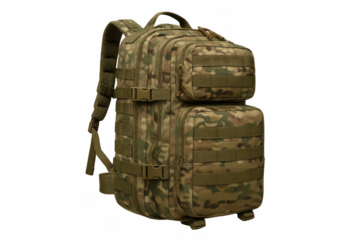 Camouflage tactical military backpack for outdoor adventure, hiking, trekking, survival, and army gear