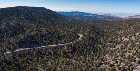 Winding Mountain Road in San Bernadino Mountains