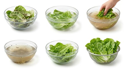 Cleaning fresh organic romaine lettuce