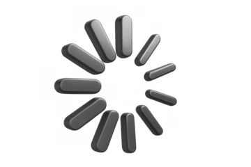 3d loading icon showing progress, waiting, and buffering status for digital applications, transparent background