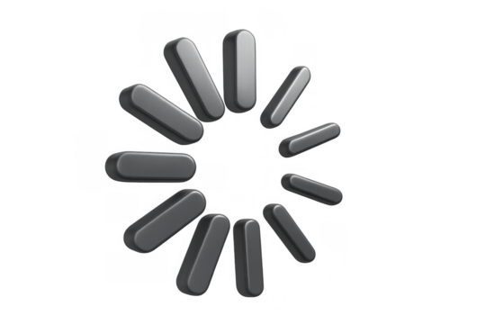 3d loading icon showing progress, waiting, and buffering status for digital applications, transparent background - Powered by Adobe