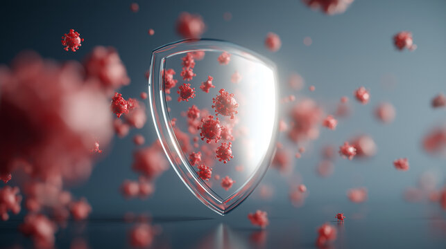Shield blocking virus particles (immunity concept)
- Powered by Adobe