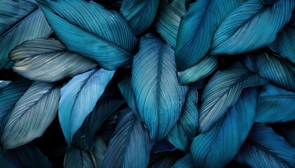 vibrant foliage in shades of teal and indigo densely packed leaves in various hues