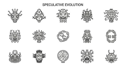 Unleash your imagination with these unique, speculative creature icons, perfect for fantasy, sci fi, or horror projects