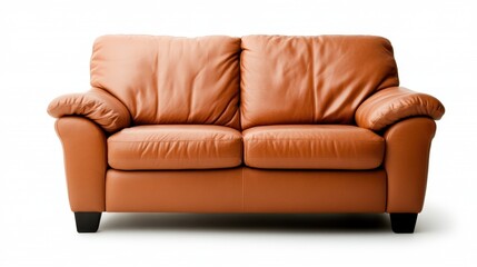 Fototapeta premium Modern leather sofa with plush comfort showcasing elegant design