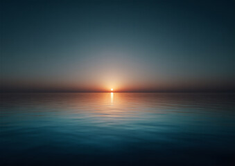 Obraz premium Sunset over calm ocean waters