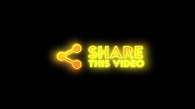 Gold Shine Neon Share This Video CTA &ndash; Transparent Animation