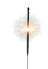 Bright Burning Sparkler Firework Isolated on Pure White