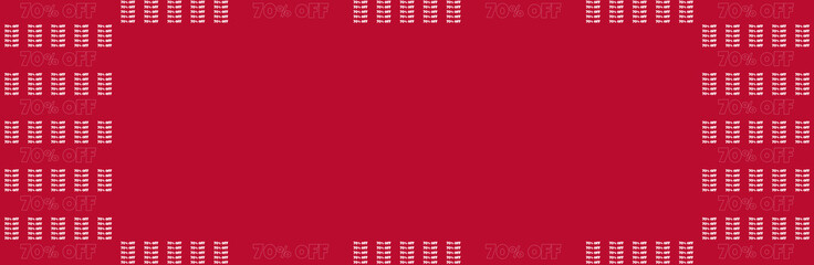 Naklejka premium 70% OFF Sale Promotion Background with Repeating Discount Text and Gift Box Pattern