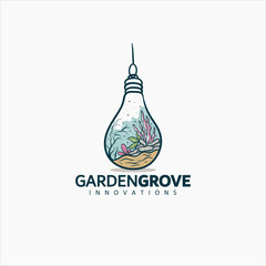 hand drawn garden logo vintage style vector