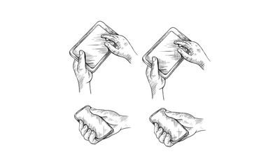 Doodle style mobile devices and smartphones in vector format