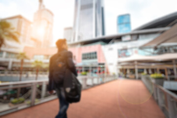 Abstract bokeh shopping background in China
