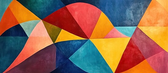 Fototapeta premium Abstract colorful geometric wall art; design background