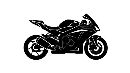 Obraz premium Vector illustration&nbsp;of black silhouette vector graphic of a modern sport motorcycle isolated on transparent background