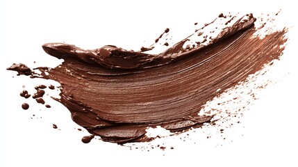 Chocolate Brown Swipe: A macro shot showcasing a rich, textured swipe of smooth chocolate brown, suggesting a sense of depth and artistry with its beautiful color and intricate surface.
