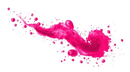 Pink Splash of Liquid: A dynamic explosion of vivid pink liquid gracefully captured mid-air, creating a vibrant display of motion and energy.
