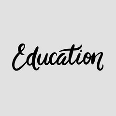 Black Education Word Written in Stylish Lettering