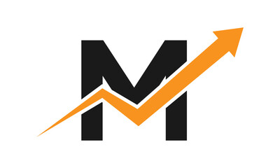 Modern Letter M finance logo	
