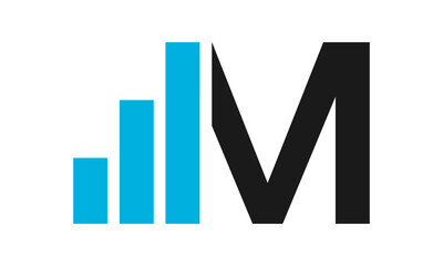 Modern Letter M finance logo	
