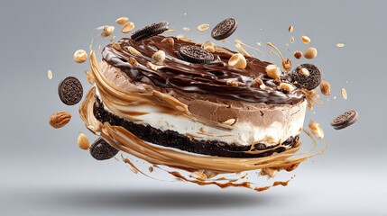 Indulge in Decadence A Chocolate Ice Cream Cake with Creamy Fudge Layers Slices of Delight For Sweet Celebrations and Irresistible Temptations