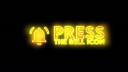 Gold Shine Neon Press The Bell Icon CTA – Transparent Animation - Powered by Adobe