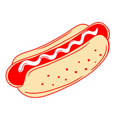 simple icon of a hot dog in a bun