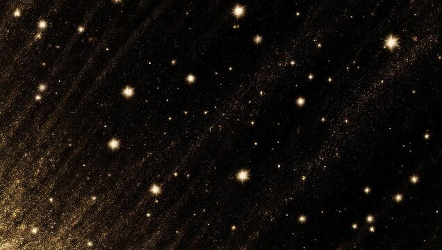 A dark, textured background speckled with numerous, glowing celestial objects