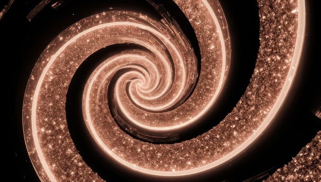 Abstract spiral composed of glowing lines and granular texture, set against a dark backdrop - Powered by Adobe