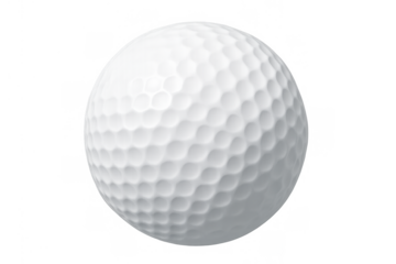 White golf ball with dimpled surface, ready for play. Representing sport, game, and competition for professional and amateur players