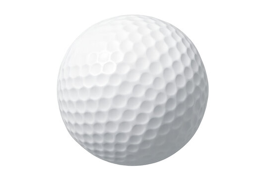 White golf ball with dimpled surface, ready for play. Representing sport, game, and competition for professional and amateur players