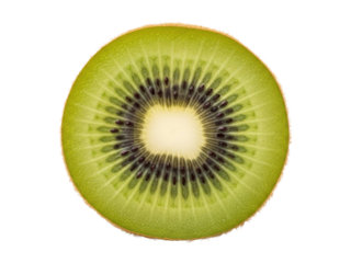 Kiwi peeled ring green uniform circle isolated clean white background