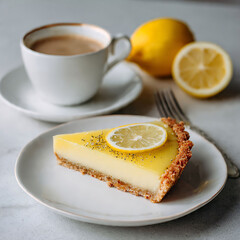 Lemon tart and coffee