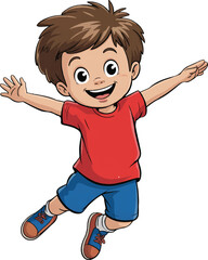 cartoon boy jumping