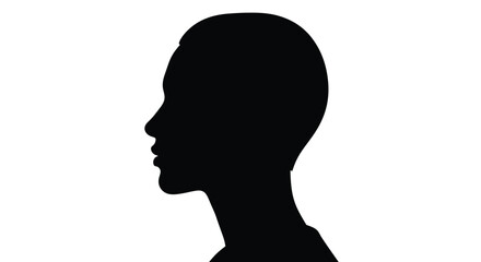 Silhouette profile of a person's head against a white background, representing a human profile and identity