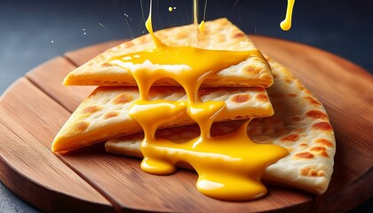 cheesy stretch gooey melted cheese between crispy flatbreads