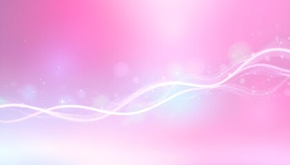 Pink Aurora Light Wave Background with Sparkling Particles